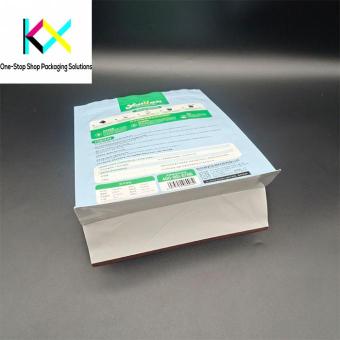 Bolsas de papel blanco Kraft con grabado rotativo con fondo plano y sello de agarre para alimentos 1